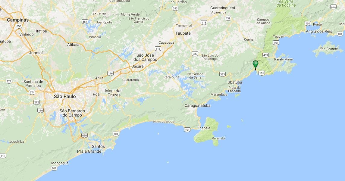 Χάρτης της παραλίας Ubatumirim