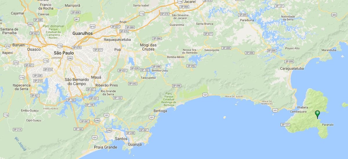 Χάρτης της παραλία Vermelha