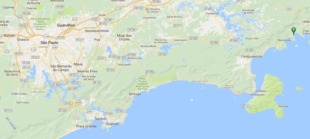 Χάρτης της παραλία Vermelha do Sul
