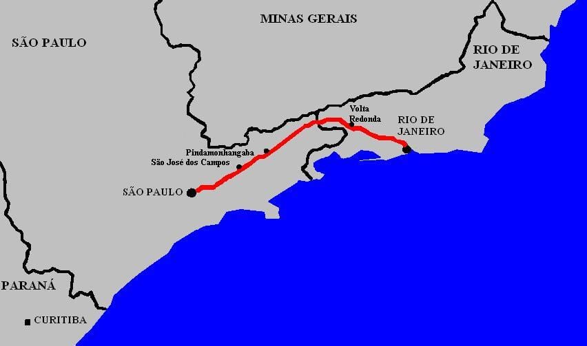 Χάρτης του Προέδρου Dutra εθνική οδό - BR 116