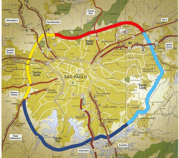 Χάρτης του Σάο Πάολο beltway