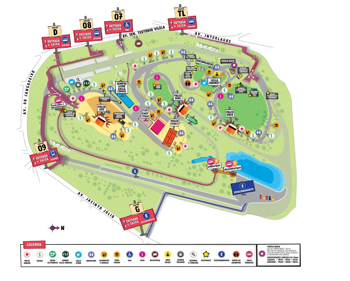 Χάρτης του Σάο Πάολο lollapalooza