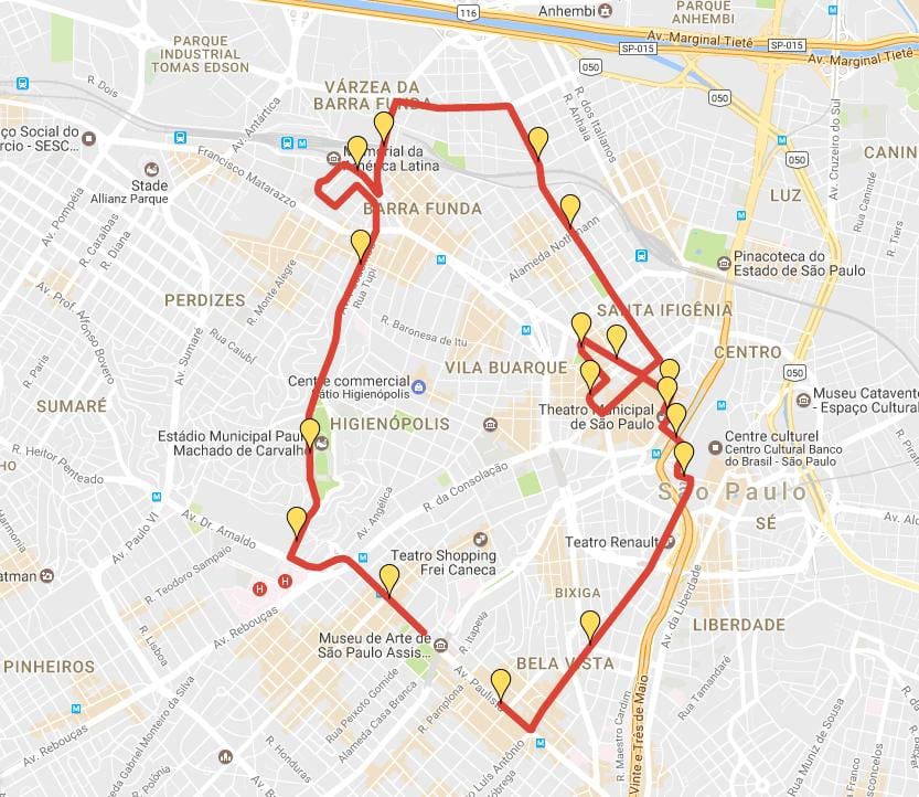 Χάρτης της Ταυρομαχία Διεθνή Sao Silvestre