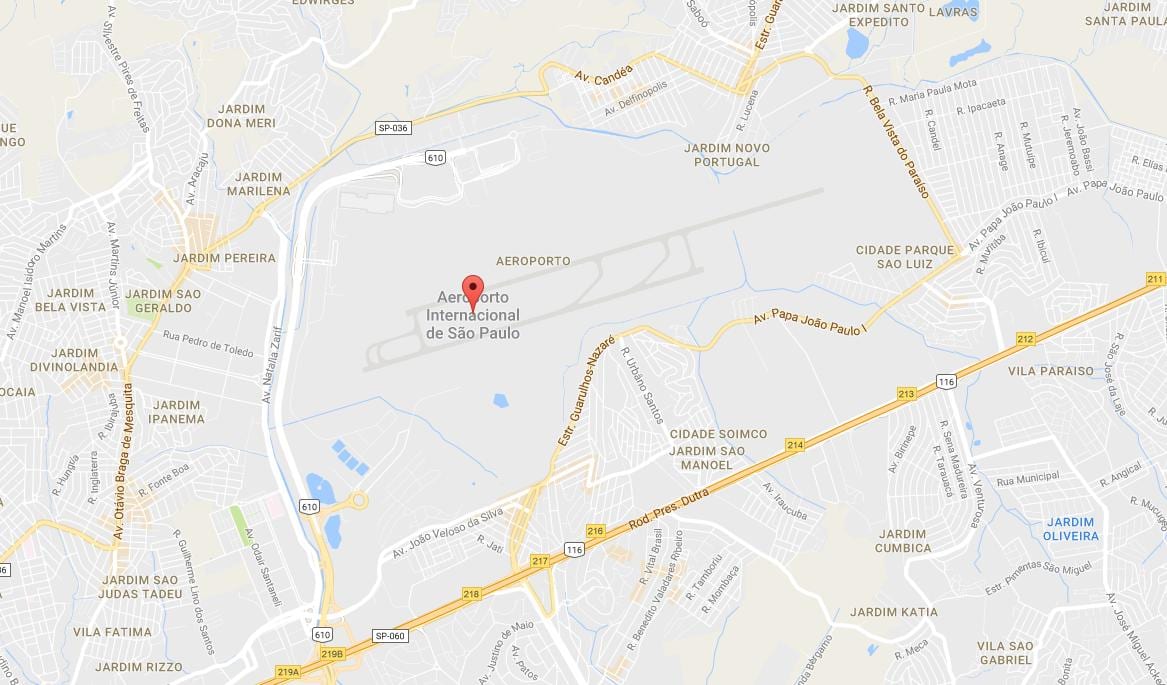 Χάρτης από το αεροδρόμιο Guarulhos