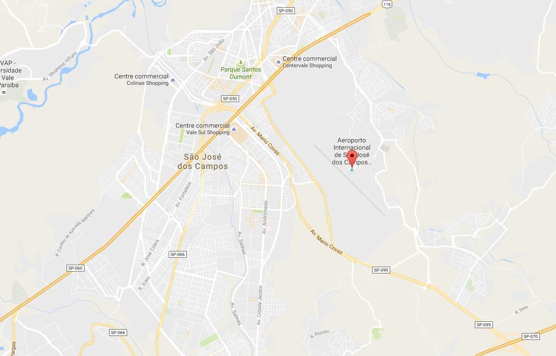 Χάρτης της το διεθνές αεροδρόμιο του São José dos Campos