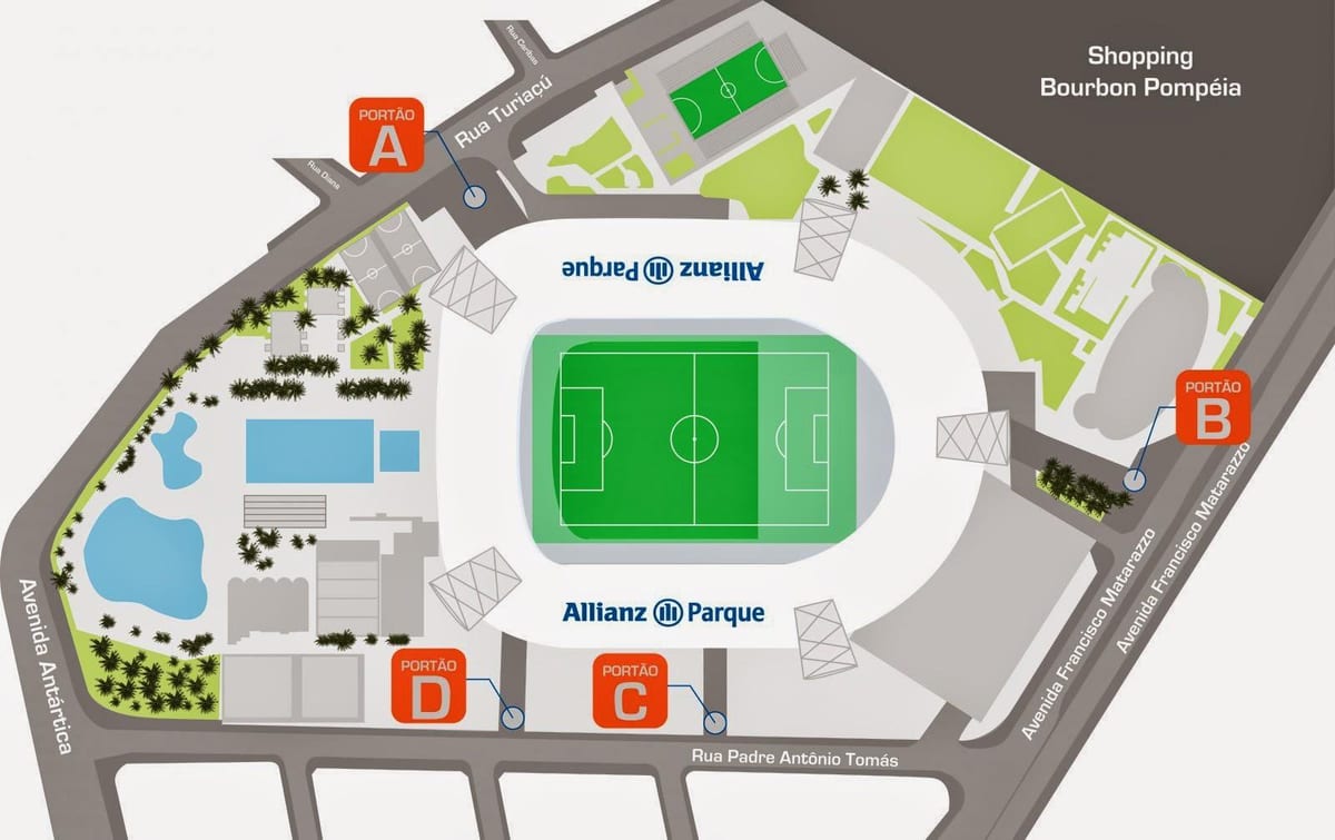 Χάρτης της Allianz Parque Σάο Πάολο