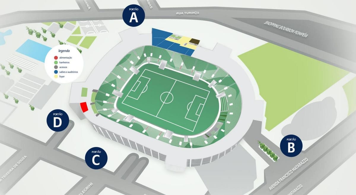 Χάρτης της Allianz Parque - Επίπεδο 1