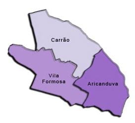 Χάρτης της Aricanduva-Vila Formosa υπο-νομού