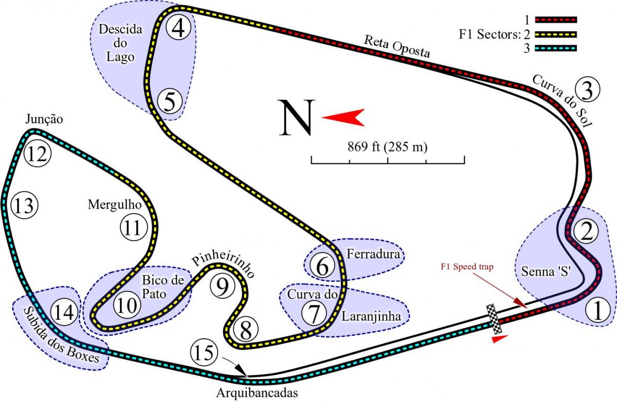 Χάρτης της Autódromo José Carlos Pace Σάο Πάολο