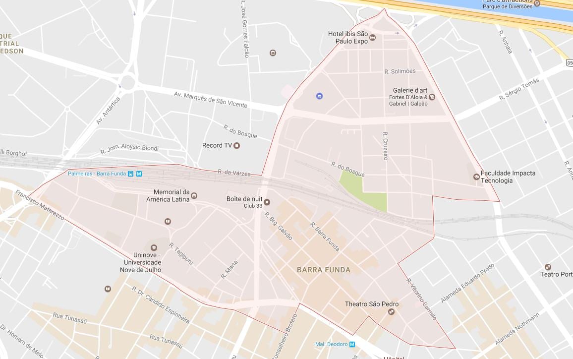 Χάρτης της Barra Funda Σάο Πάολο