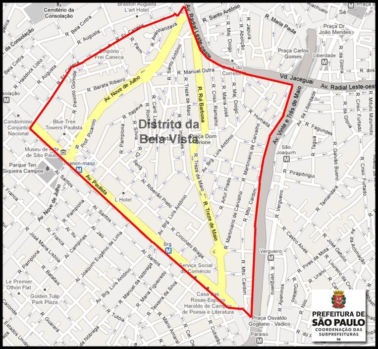 Χάρτης της Bela Vista, São Paulo