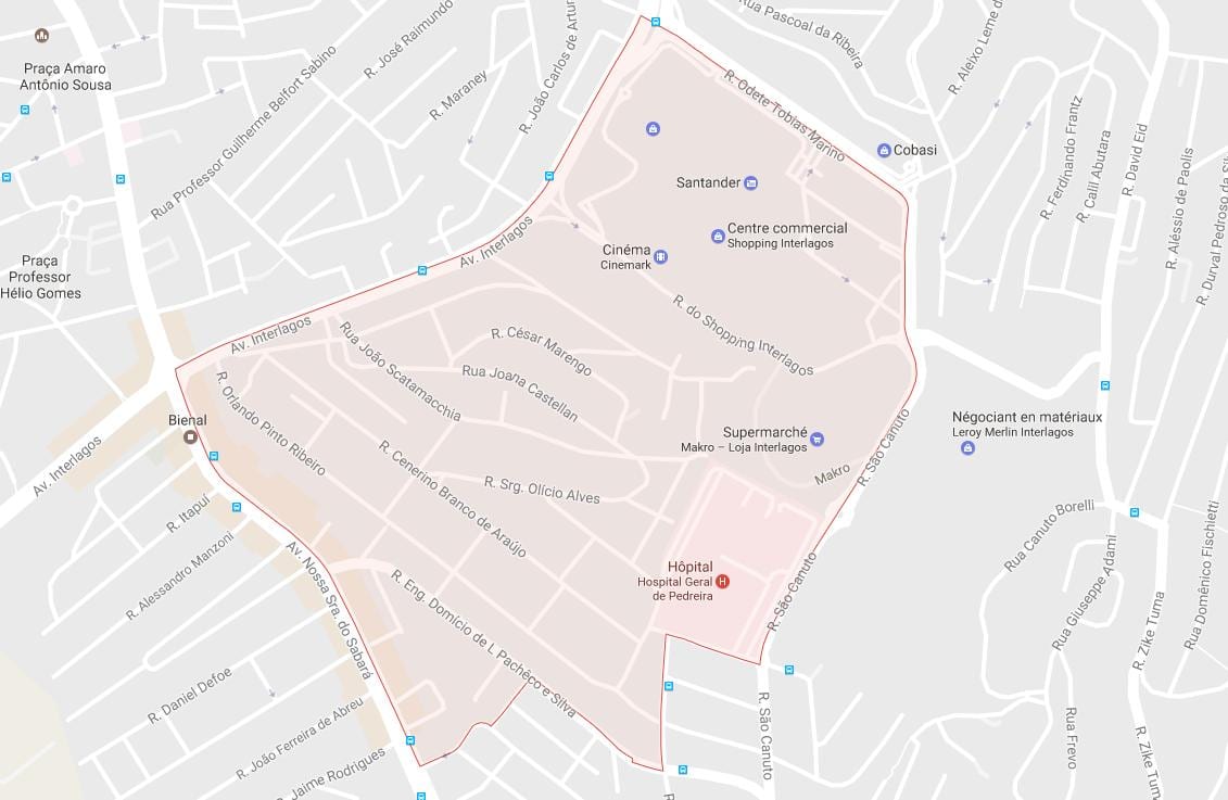Χάρτης της Campo Grande, São Paulo