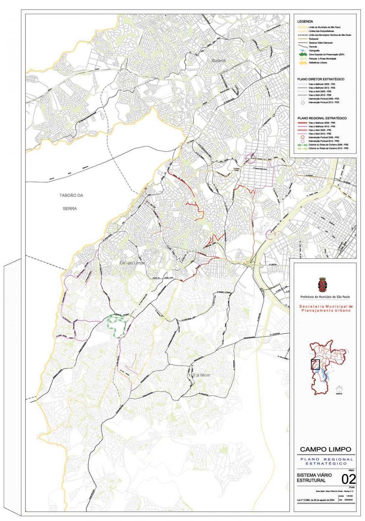 Χάρτης της Campo Limpo Σάο Πάολο - Δρόμους