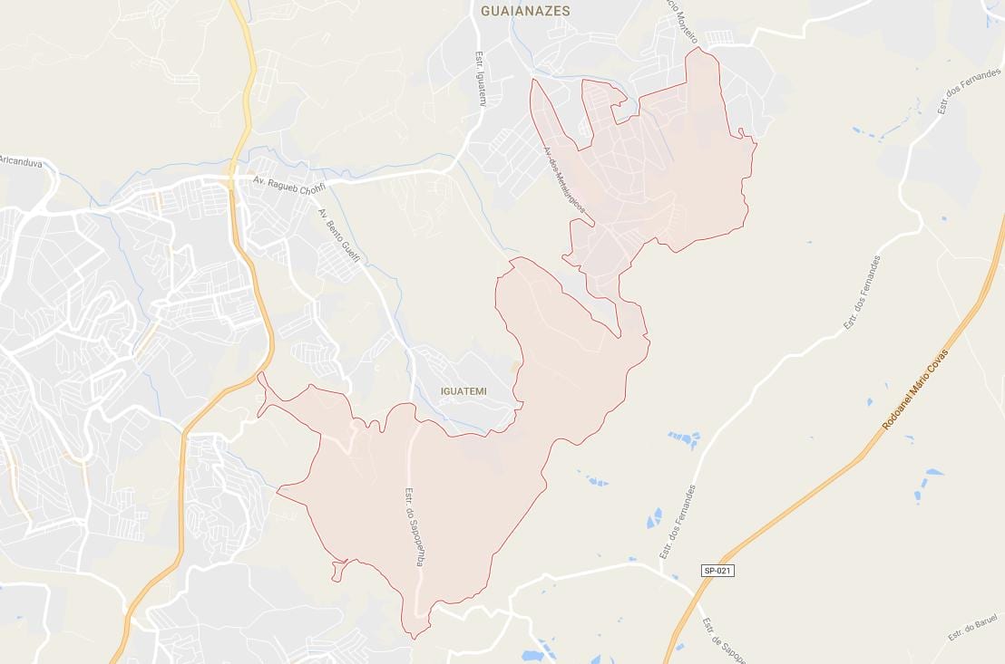 Χάρτης της Cidade Tiradentes Σάο Πάολο