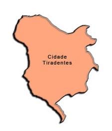 Χάρτης της Cidade Tiradentes υπο-νομού