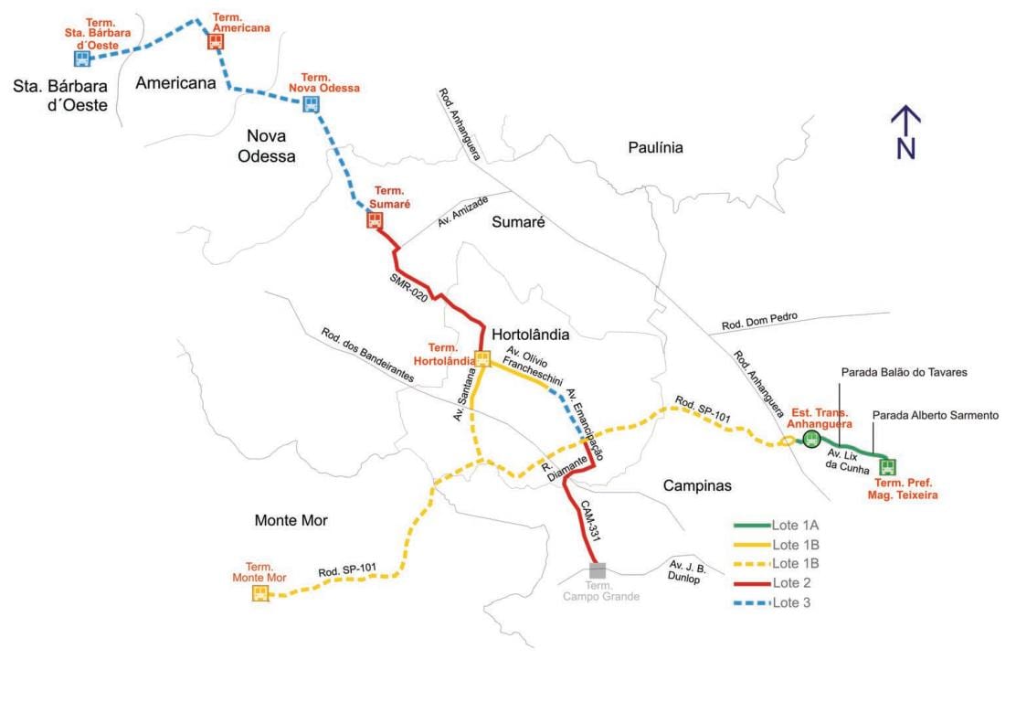 Χάρτης της corredor metropolitano Noroeste