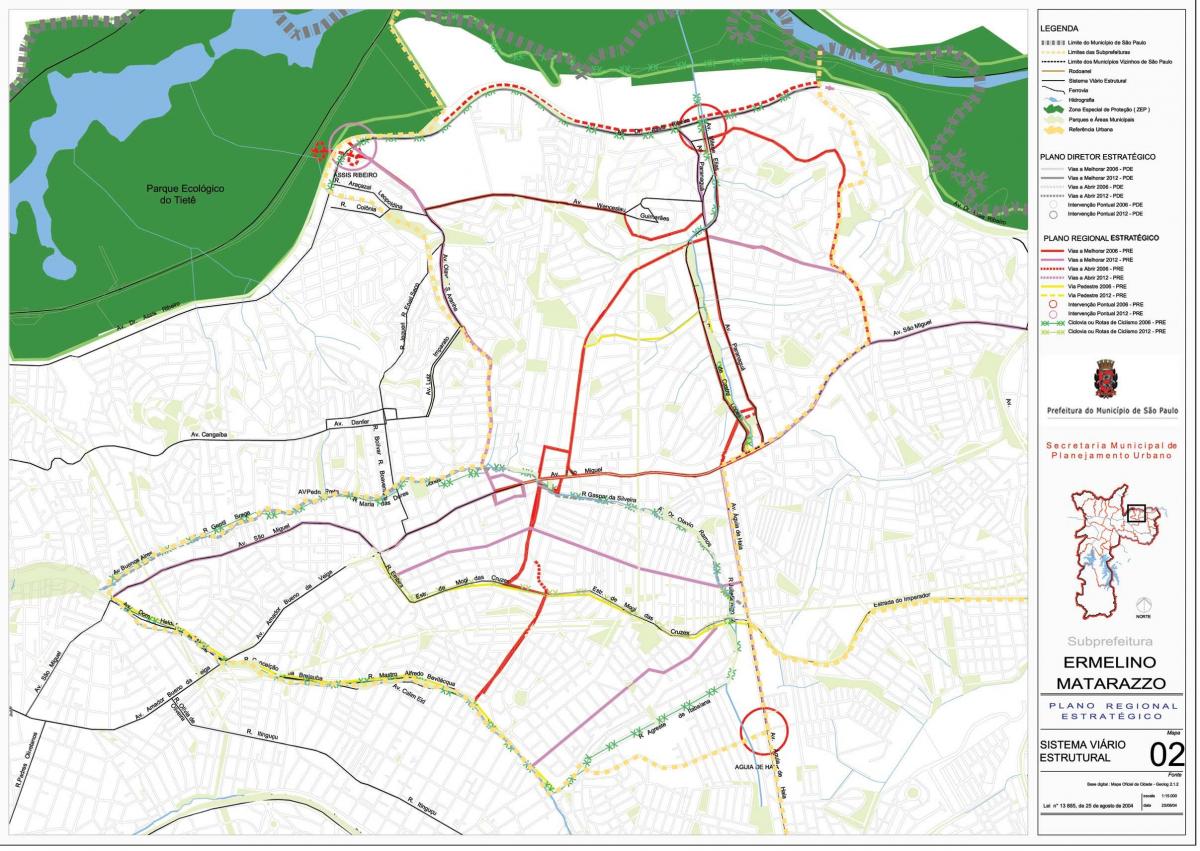 Χάρτης της Ermelino Matarazzo Σάο Πάολο - Δρόμους