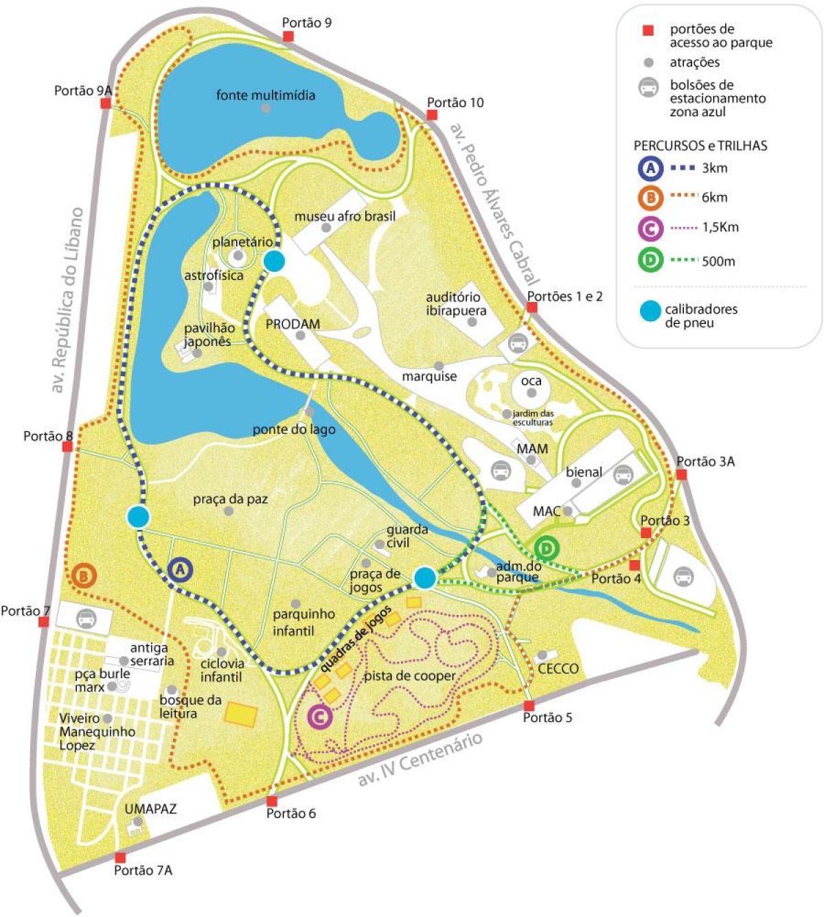 Χάρτης πάρκο Ibirapuera