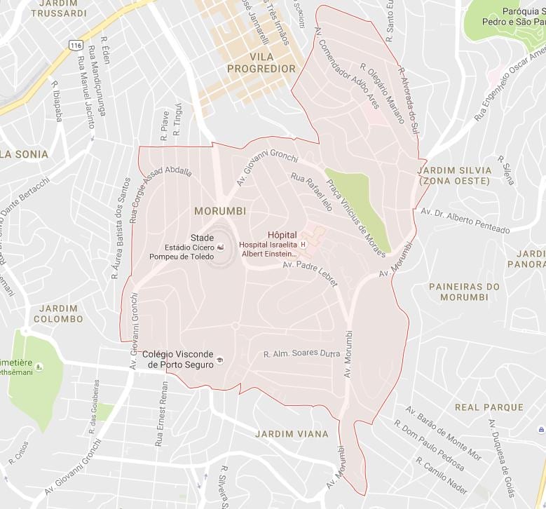 Χάρτης της Morumbi Σάο Πάολο
