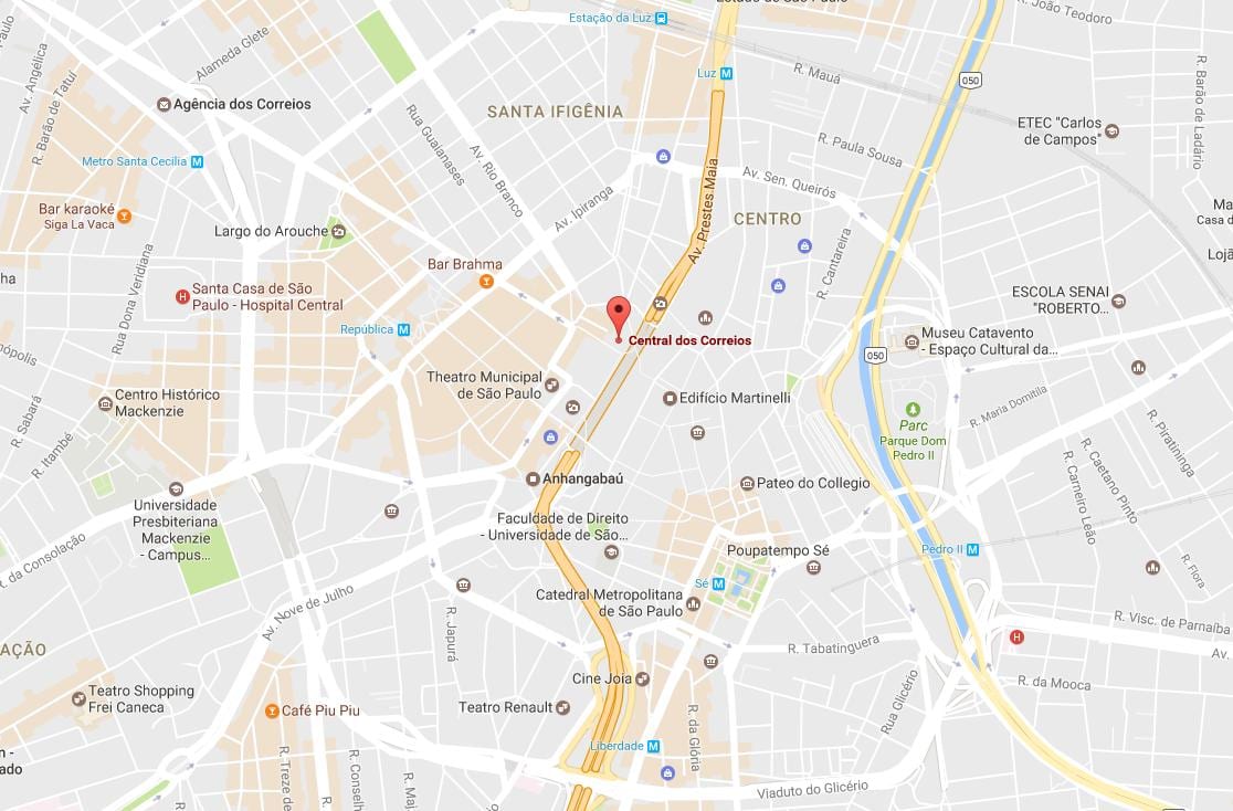 Χάρτης της Palácio dos Correios Σάο Πάολο