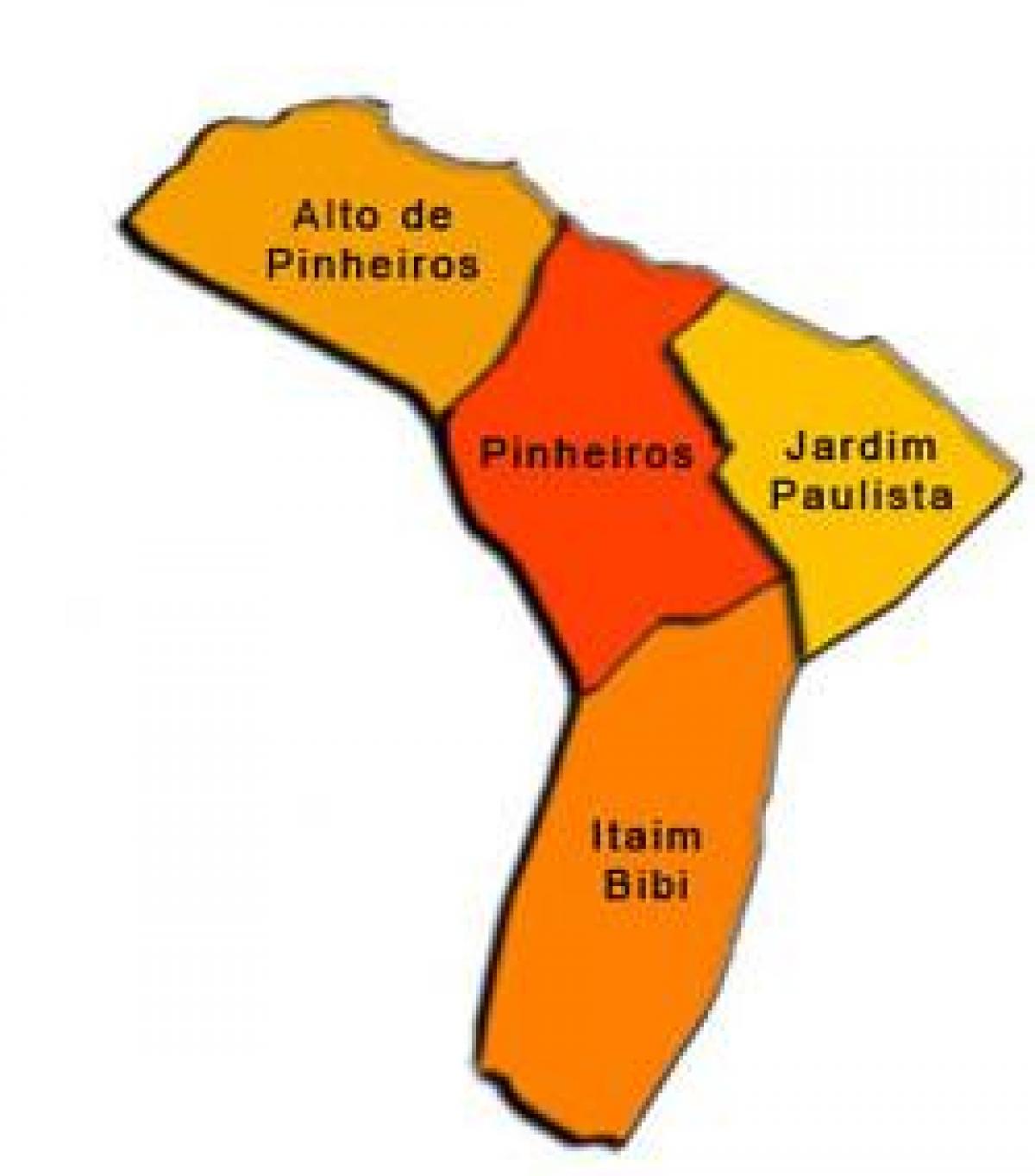 Χάρτης της Pinheiros υπο-νομού