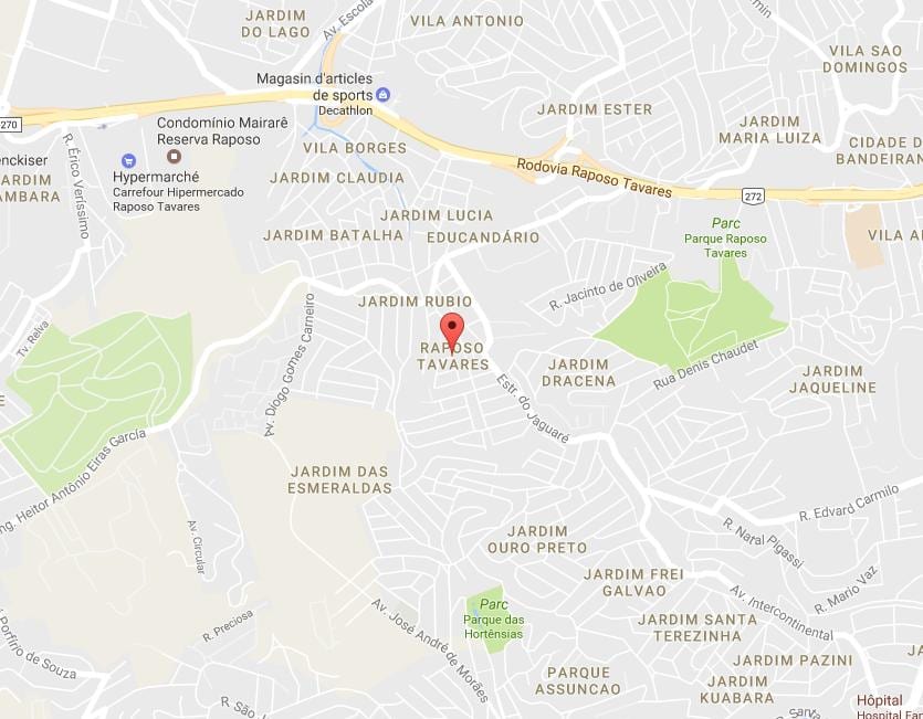 Χάρτης της Raposo Tavares Σάο Πάολο