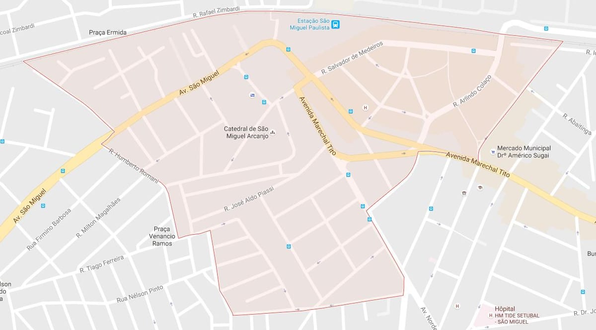 Χάρτης του São Miguel Paulista, Σάο Πάολο