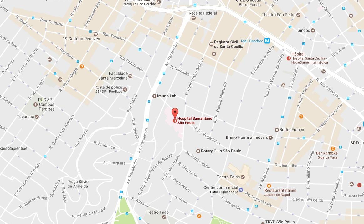 Χάρτης της Samaritano Σάο Πάολο νοσοκομείο