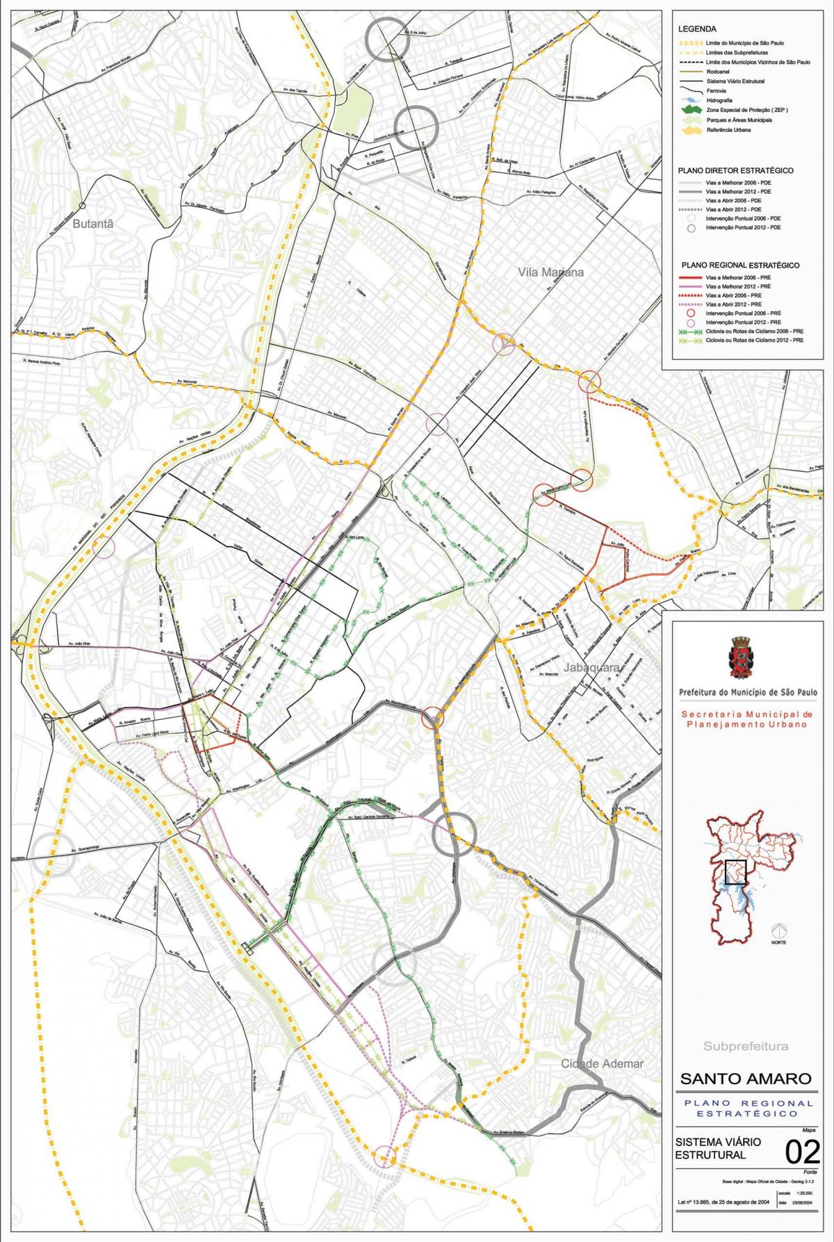 Χάρτης της Santo Amaro Σάο Πάολο - Δρόμους