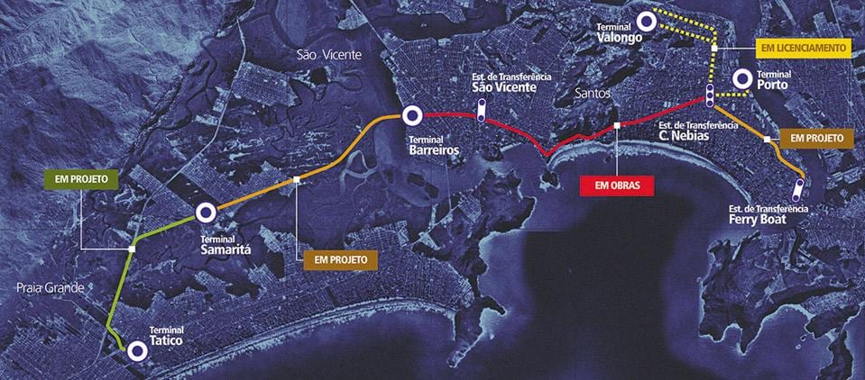 Χάρτης της Sistema Integrado Metropolitano - SIM