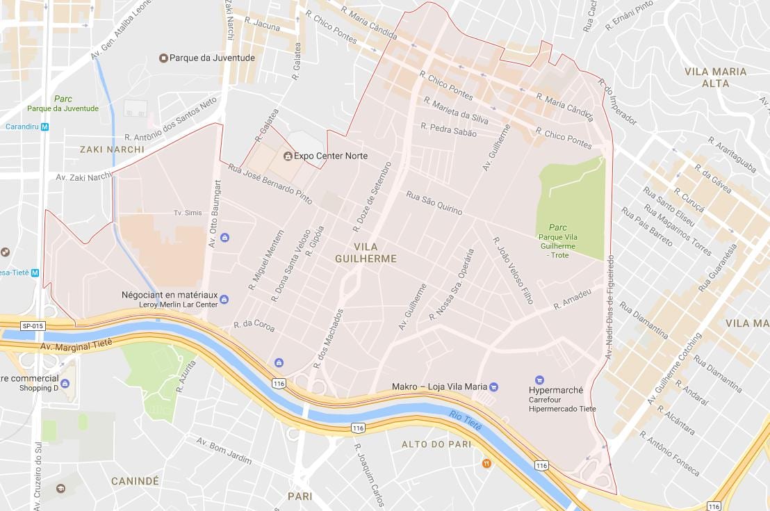 Χάρτης της Vila Guilherme Σάο Πάολο