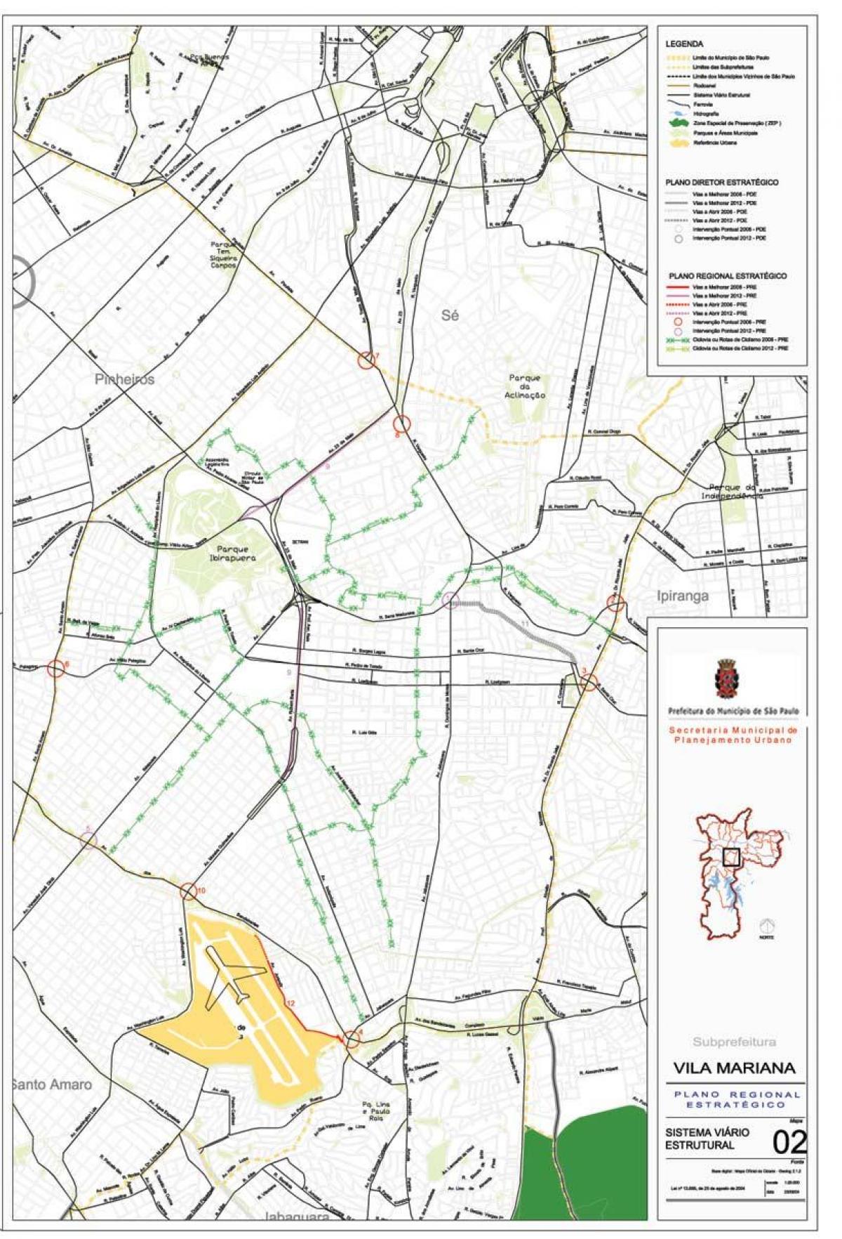 Χάρτης της Vila Mariana Σάο Πάολο - Δρόμους
