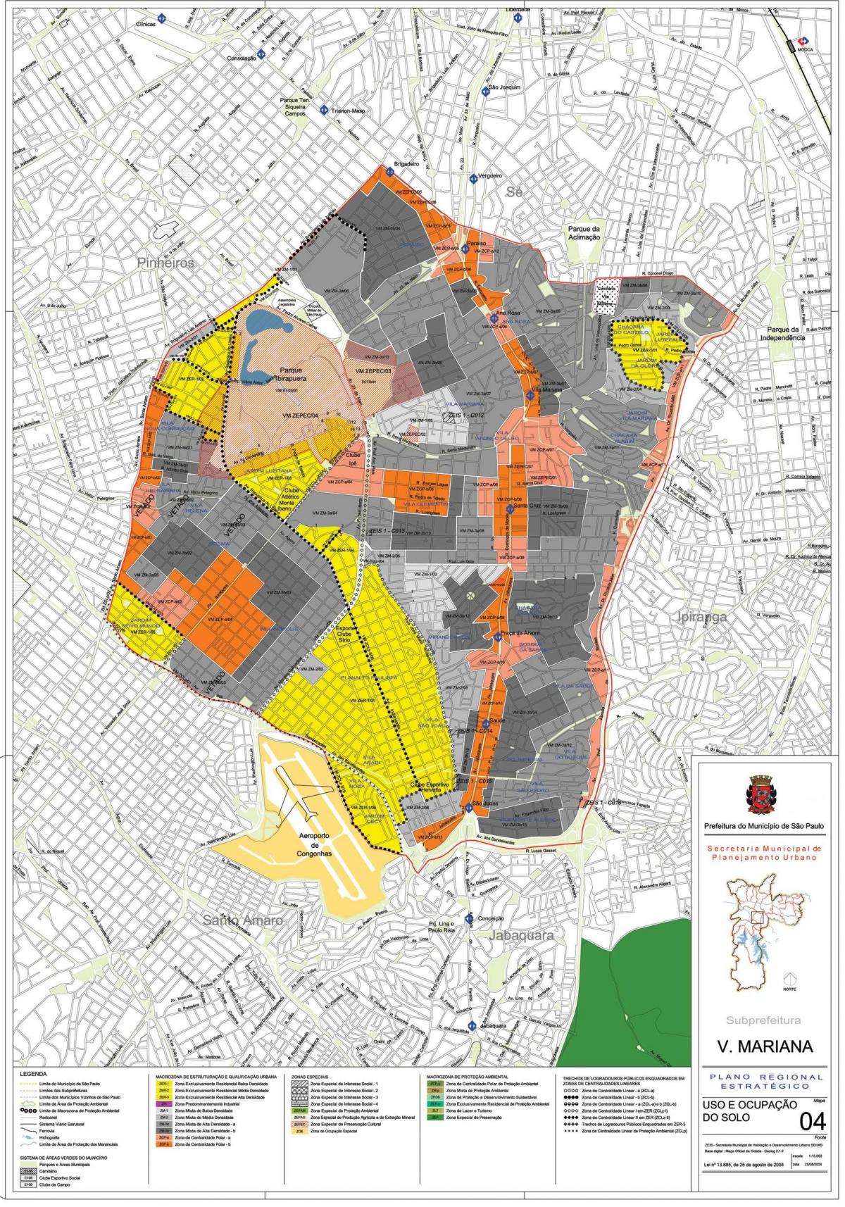 Χάρτης της Vila Mariana Σάο Πάολο - Κατάληψη του εδάφους