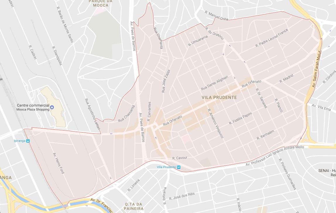 Χάρτης της Vila Prudente, São Paulo