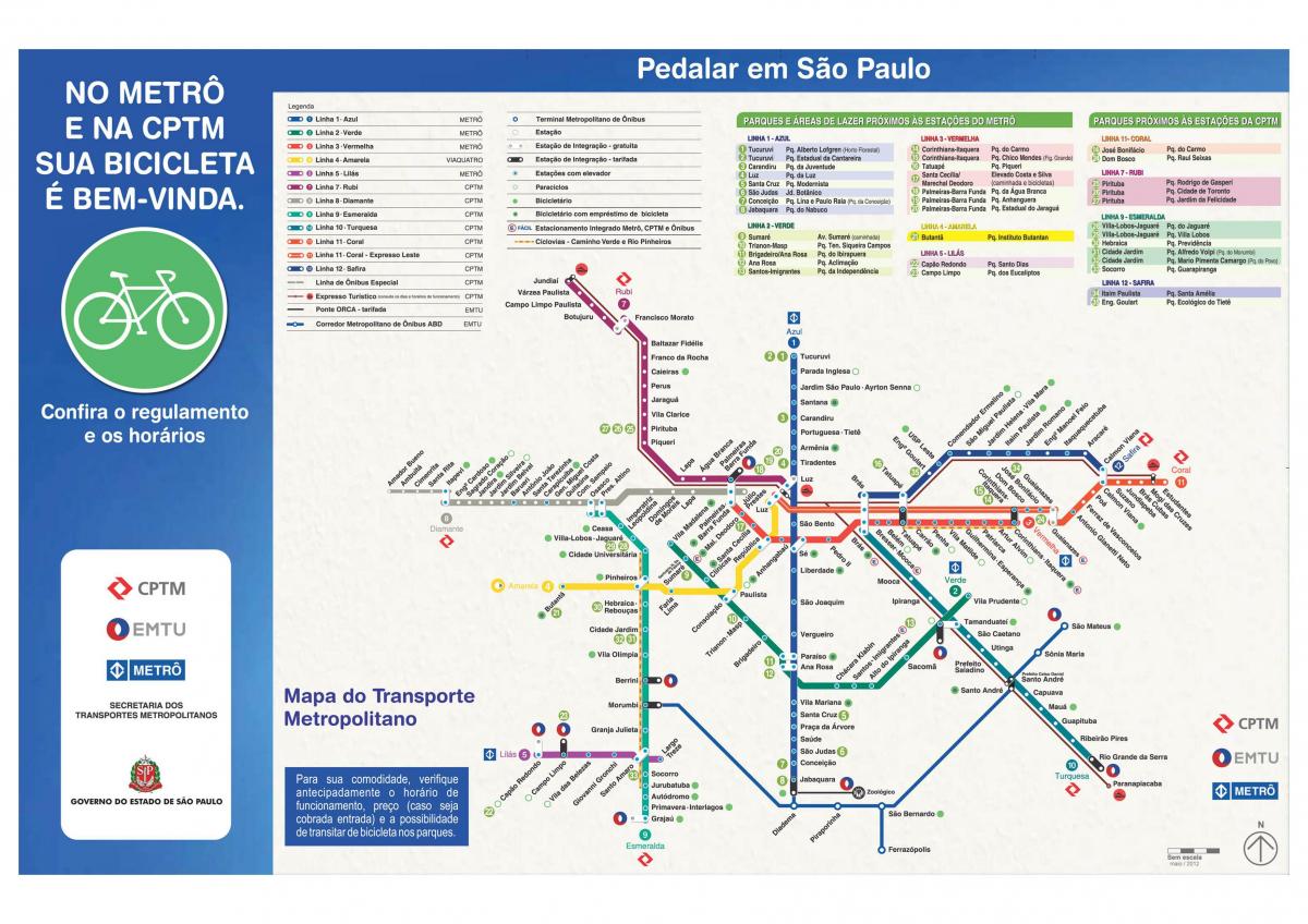 Χάρτης της ποδηλασίας οδηγός Σάο Πάολο