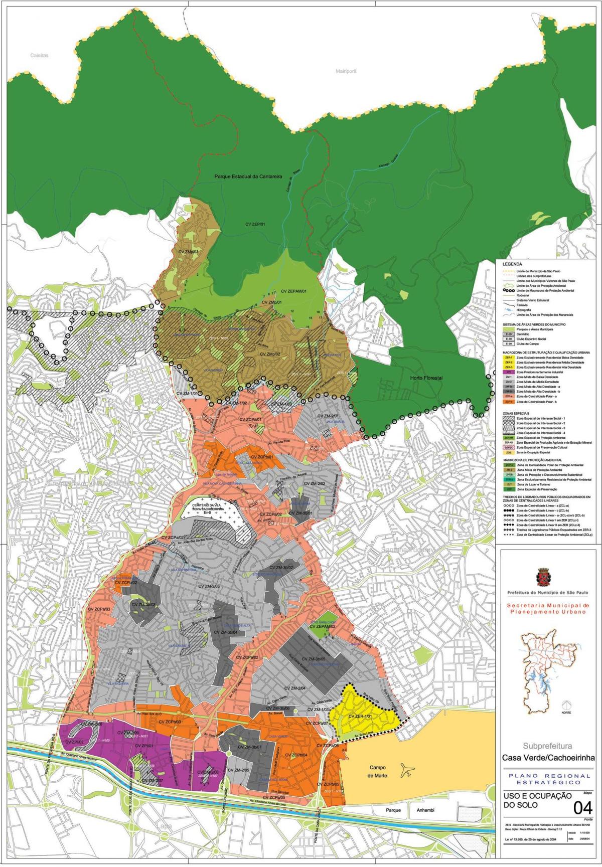 Χάρτης της Casa Verde, São Paulo - Κατάληψη του εδάφους