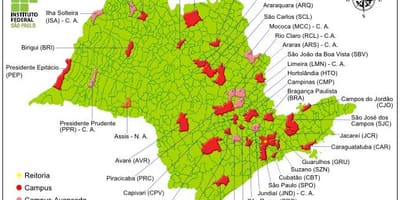 Χάρτης της Ομοσπονδιακό ινστιτούτο του Σάο Πάολο - IFSP
