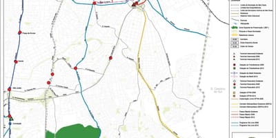 Χάρτης της Ιπιρανγκα Σάο Πάολο - Δημόσιες συγκοινωνίες