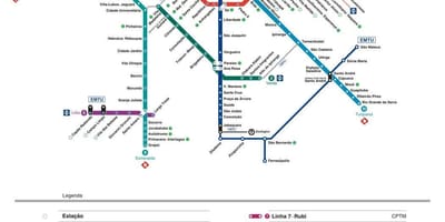 Χάρτης του Σάο Πάολο CPTM μεταφοράς