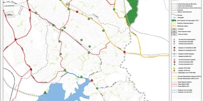 Χάρτης της Σιδαδε Αδεμαρ Σάο Πάολο - Δημόσιες συγκοινωνίες