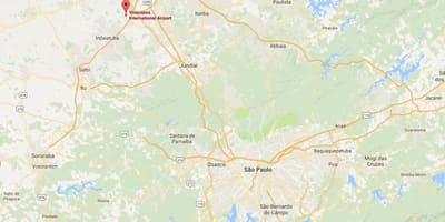 Χάρτης από το διεθνές αεροδρόμιο Campinas