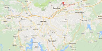 Χάρτης από το διεθνές αεροδρόμιο Guarulhos