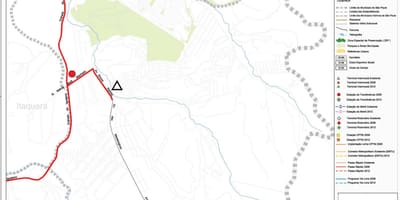Χάρτης της Cidade Tiradentes Σάο Πάολο - Δημόσιες συγκοινωνίες