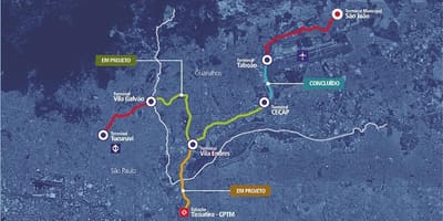 Χάρτης της corredor Metropolitano Guarulhos - Tucuruvi