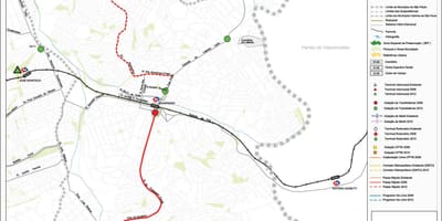 Χάρτης της Guaianases Σάο Πάολο - Δημόσιες συγκοινωνίες